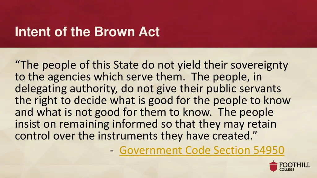 intent of the brown act