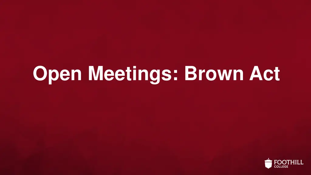 open meetings brown act