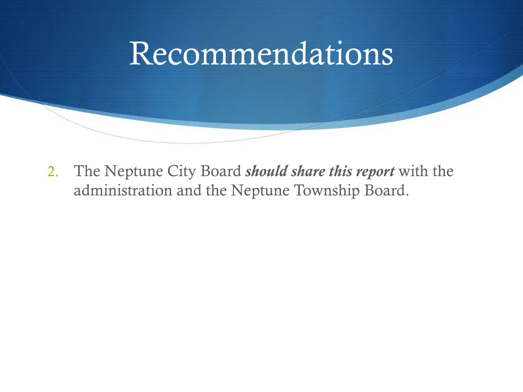 recommendations 1