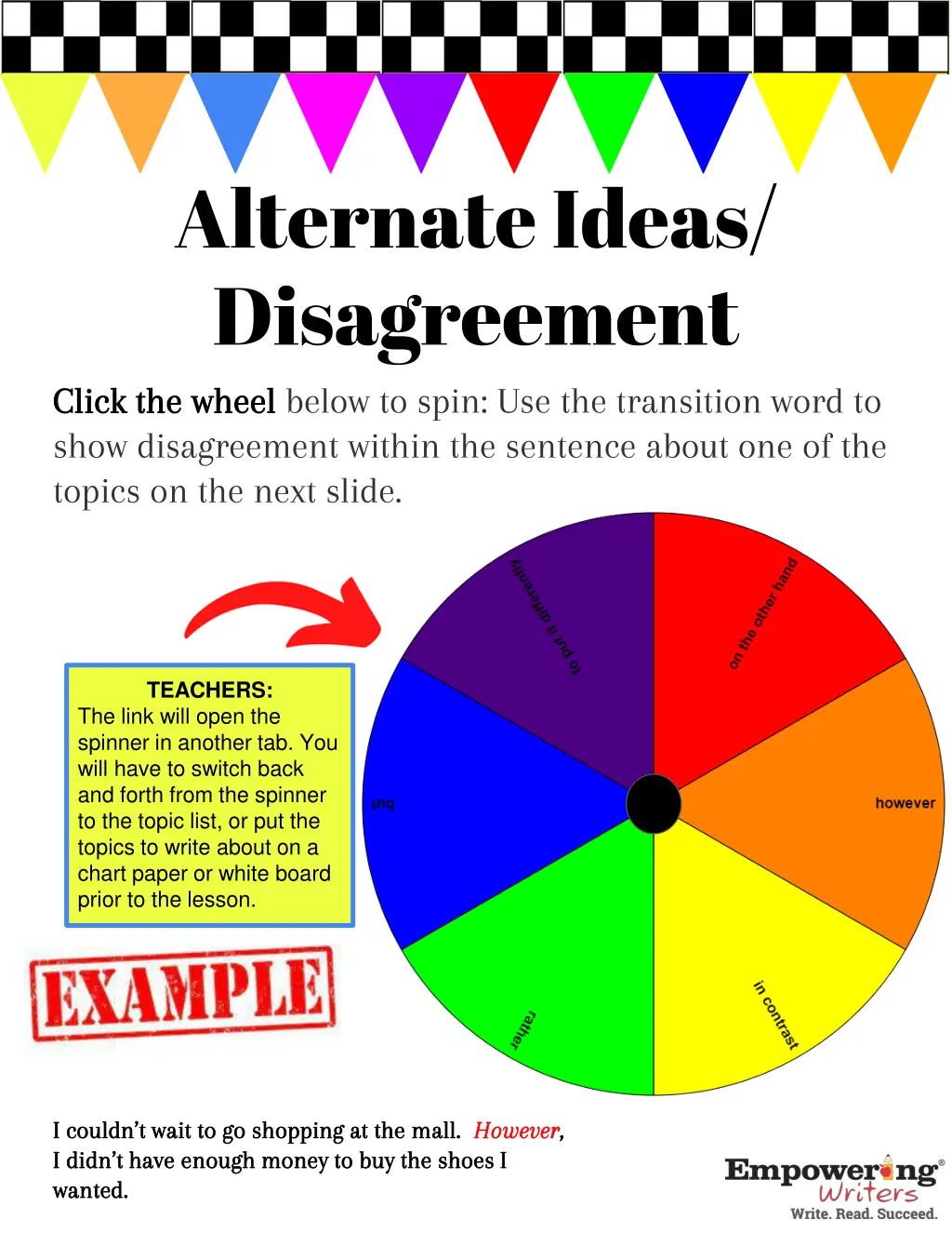 alternate ideas disagreement click the wheel