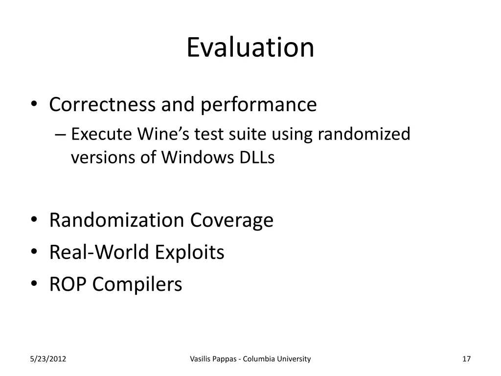 evaluation