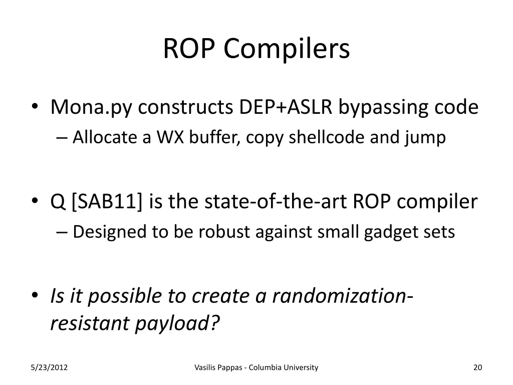 rop compilers