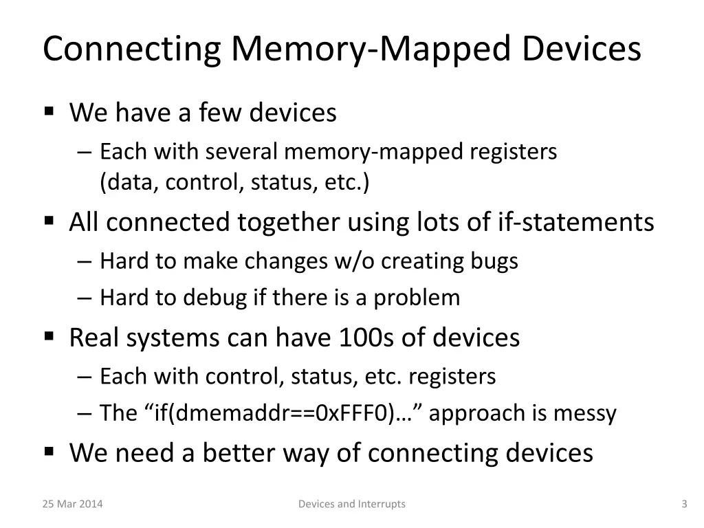 connecting memory mapped devices