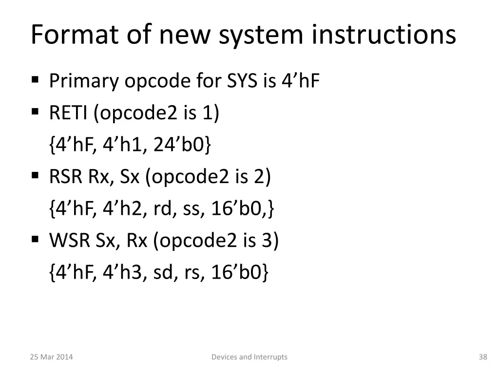 format of new system instructions