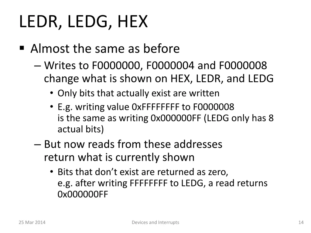 ledr ledg hex