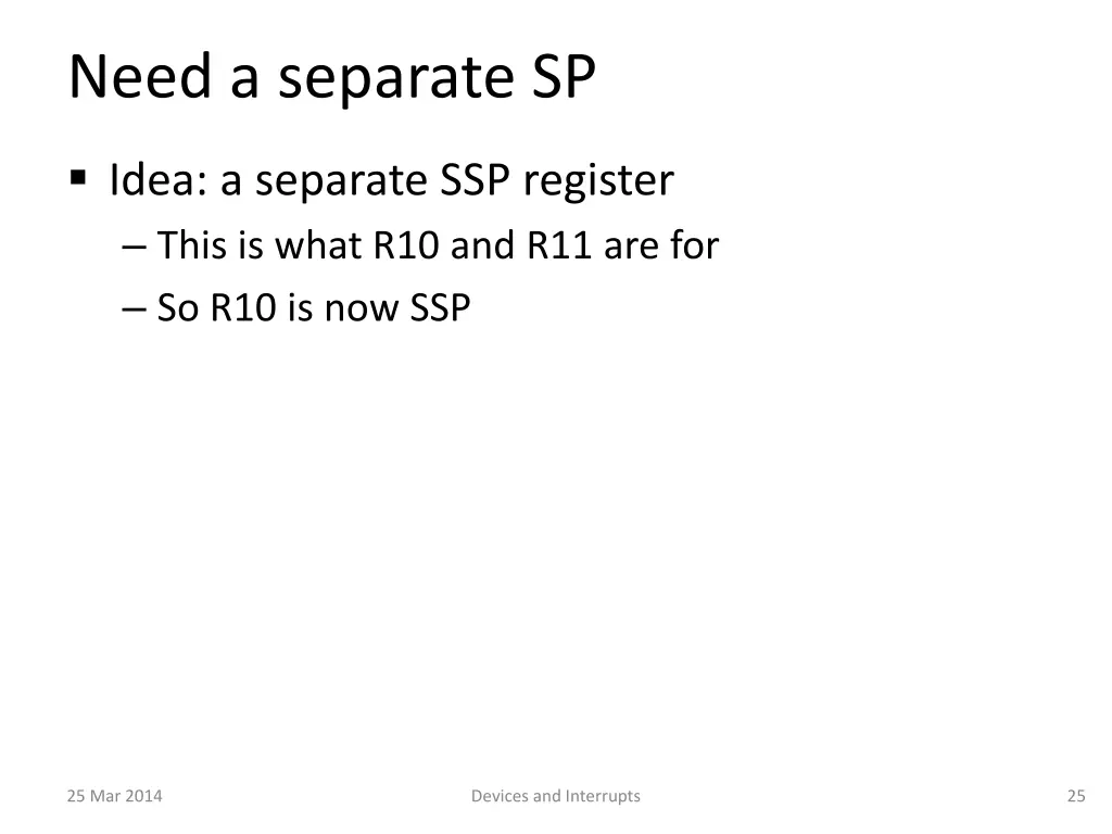 need a separate sp