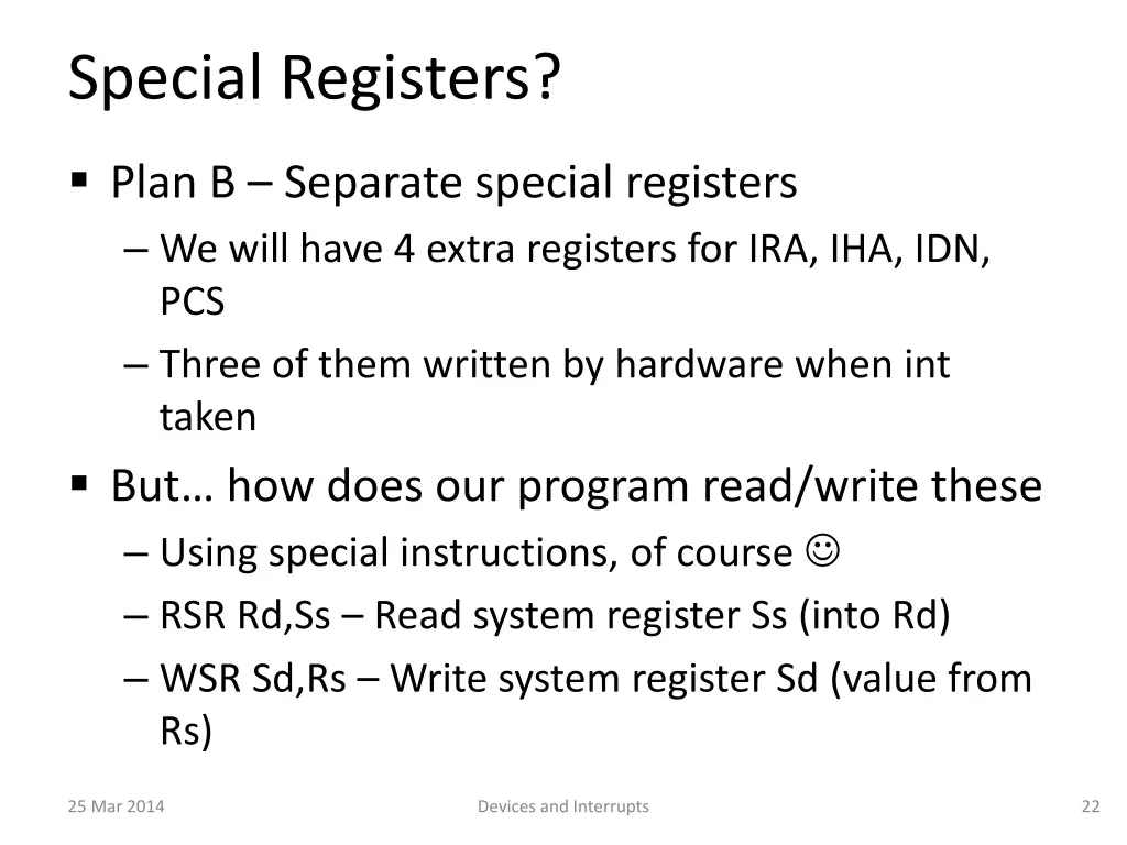 special registers 1
