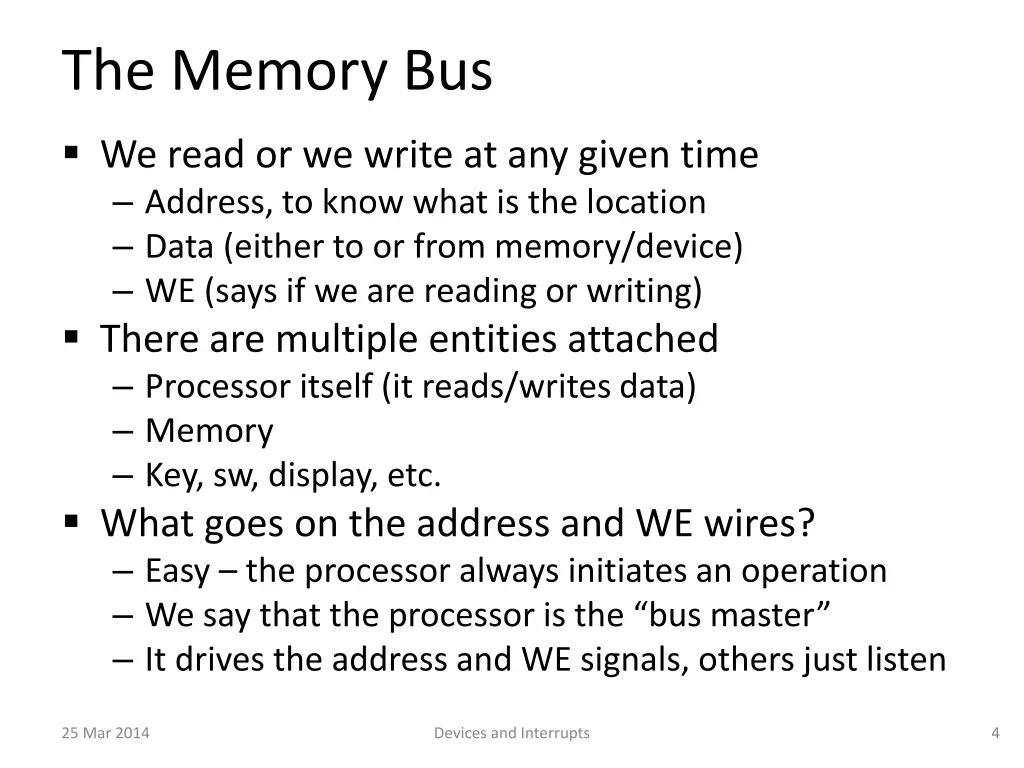 the memory bus