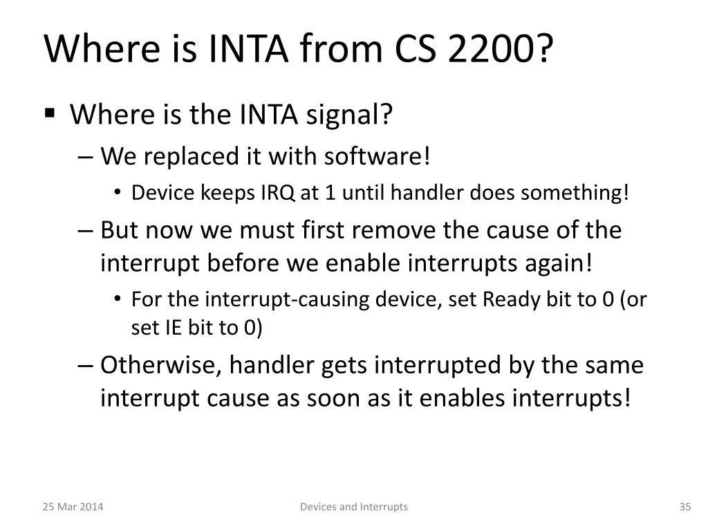 where is inta from cs 2200
