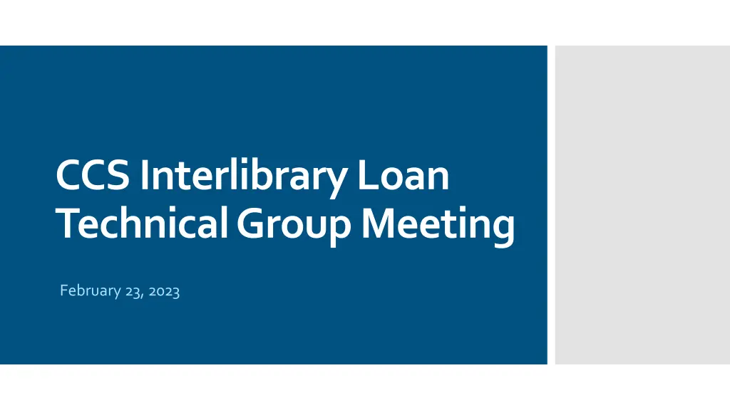 ccs interlibrary loan technical group meeting