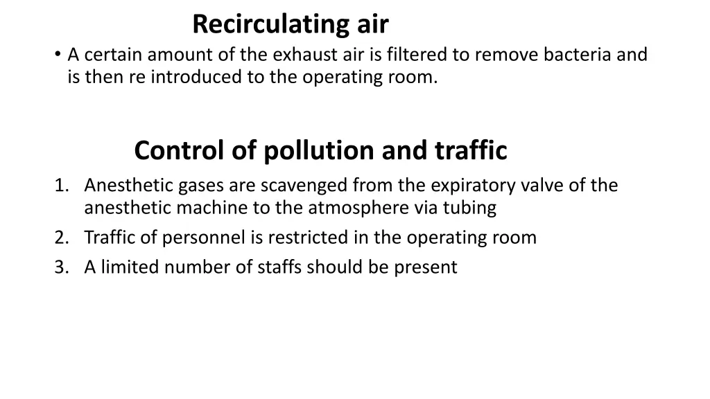 recirculating air