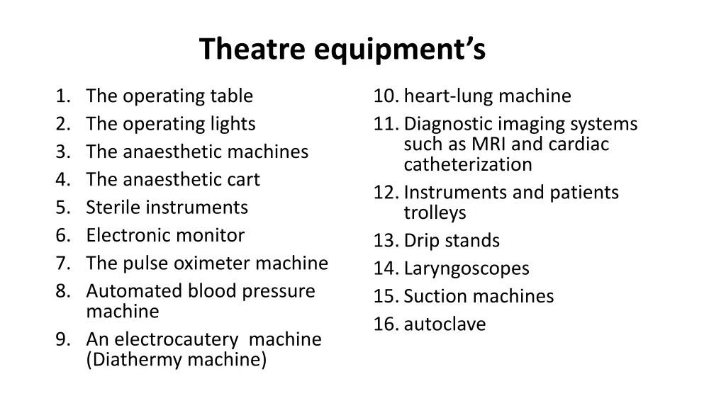 theatre equipment s