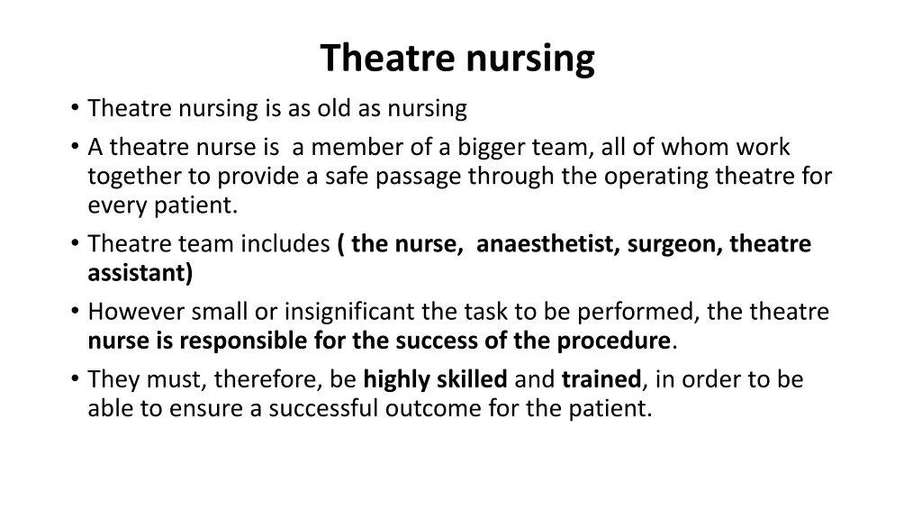 theatre nursing