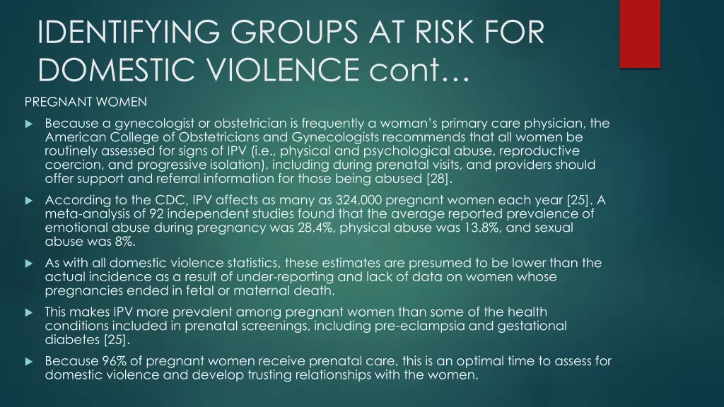 identifying groups at risk for domestic violence 1