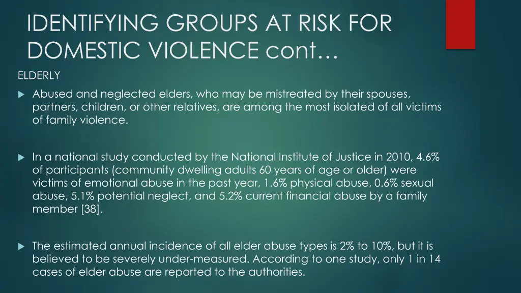 identifying groups at risk for domestic violence 3