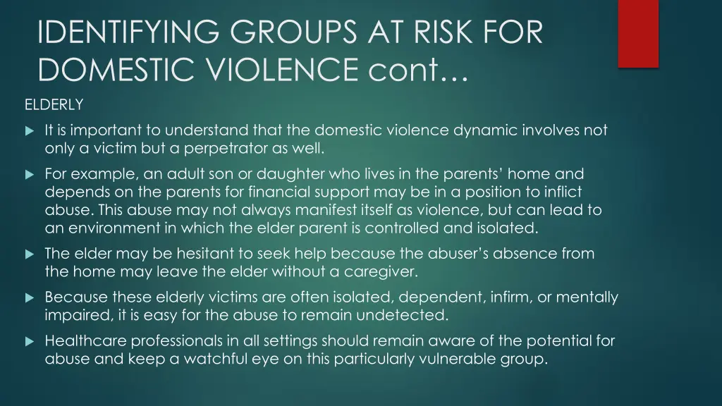 identifying groups at risk for domestic violence 5