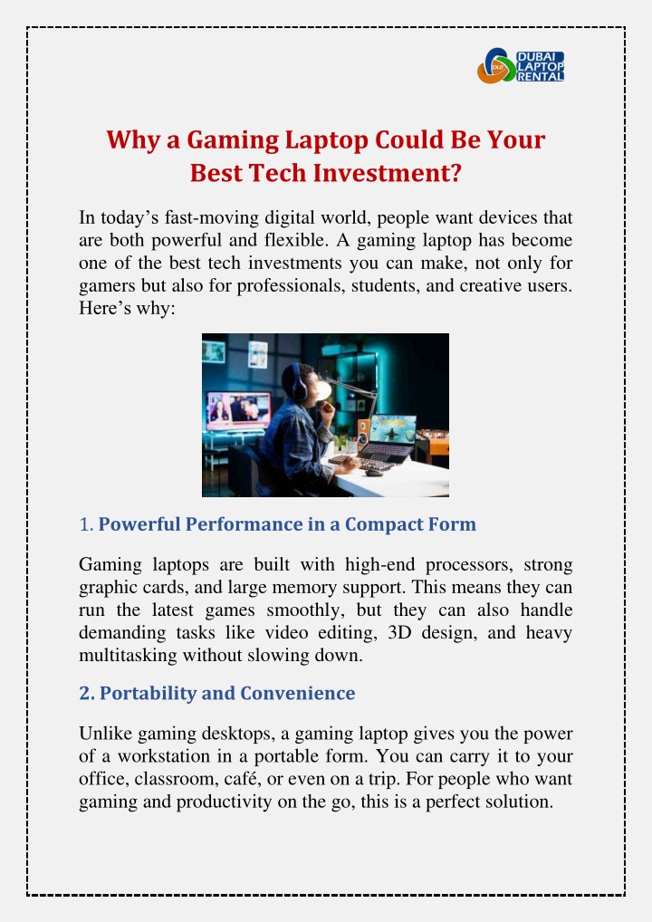 why a gaming laptop could be your best tech