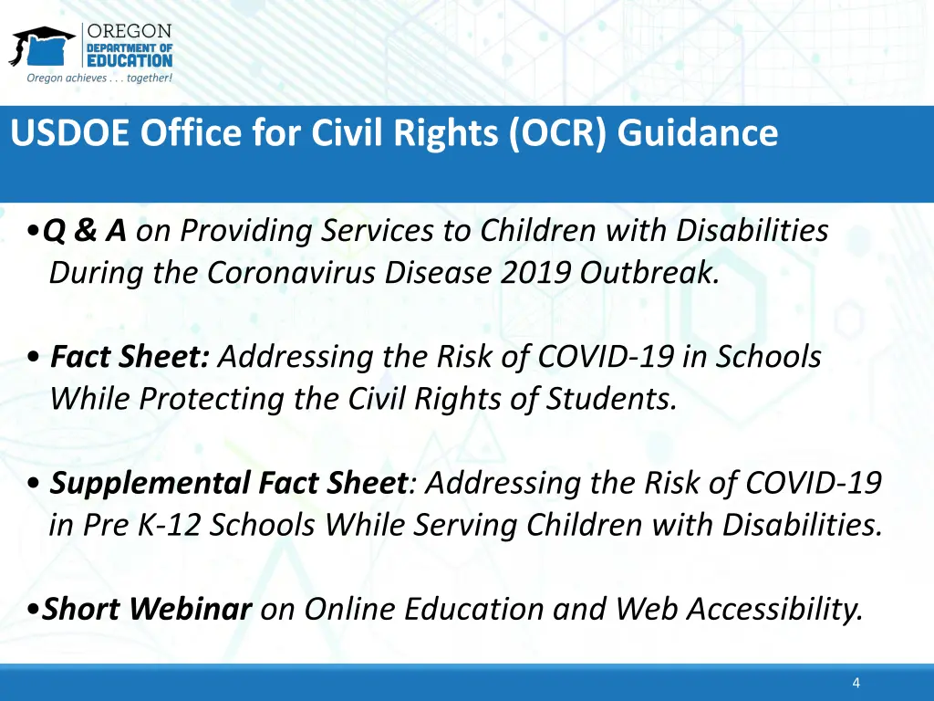 usdoe office for civil rights ocr guidance