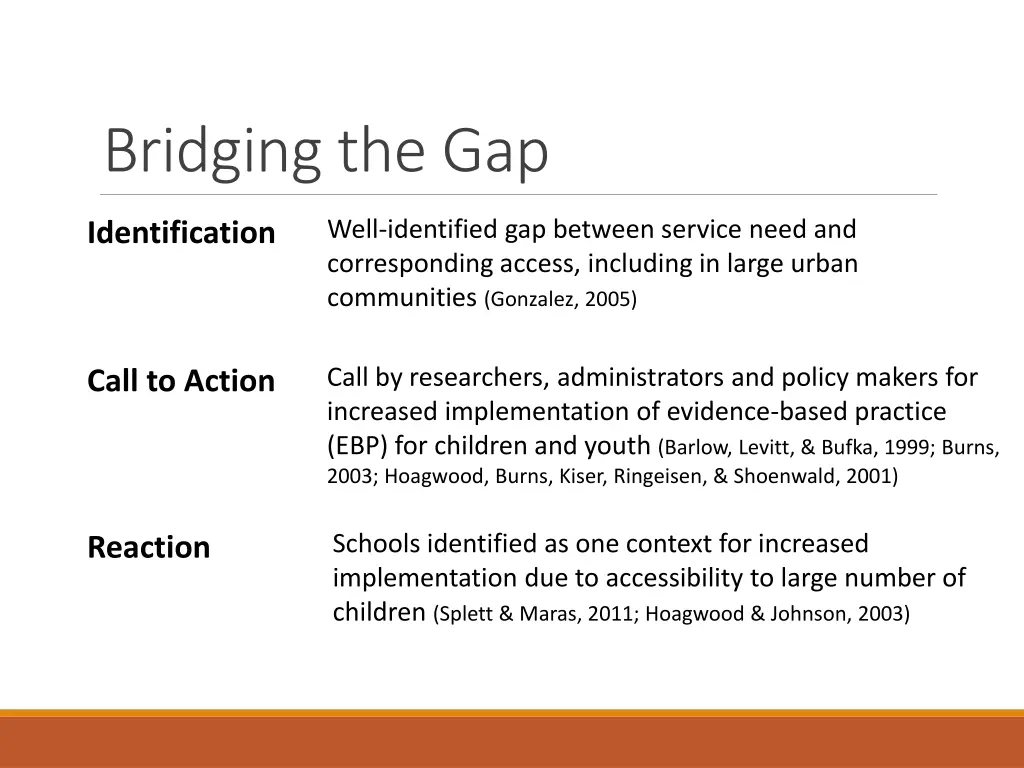 bridging the gap