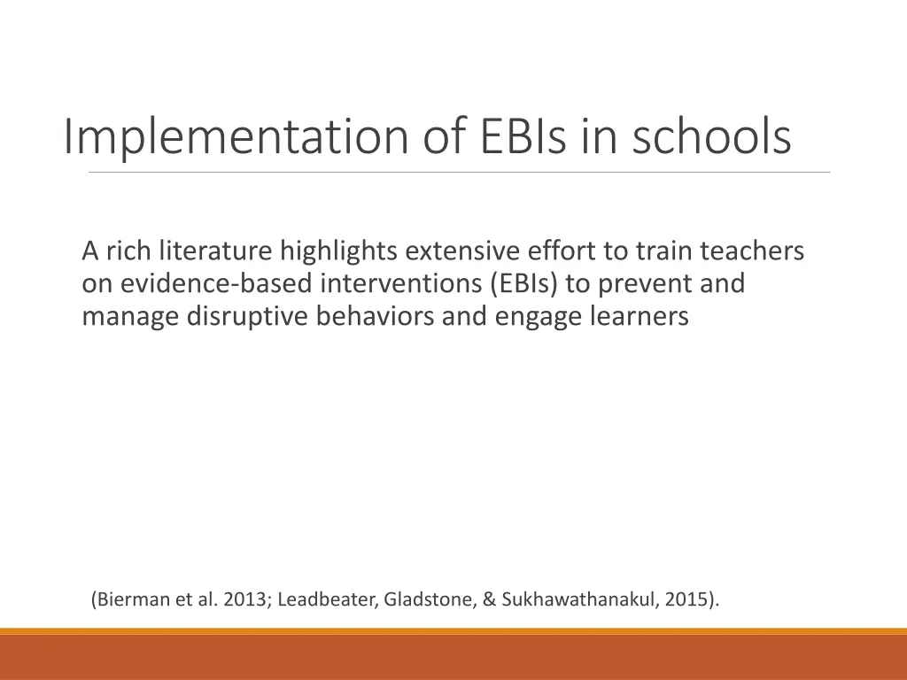 implementation of ebis in schools