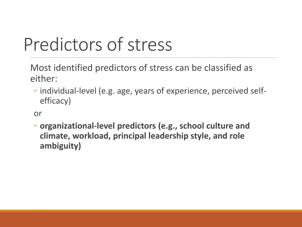 predictors of stress 1