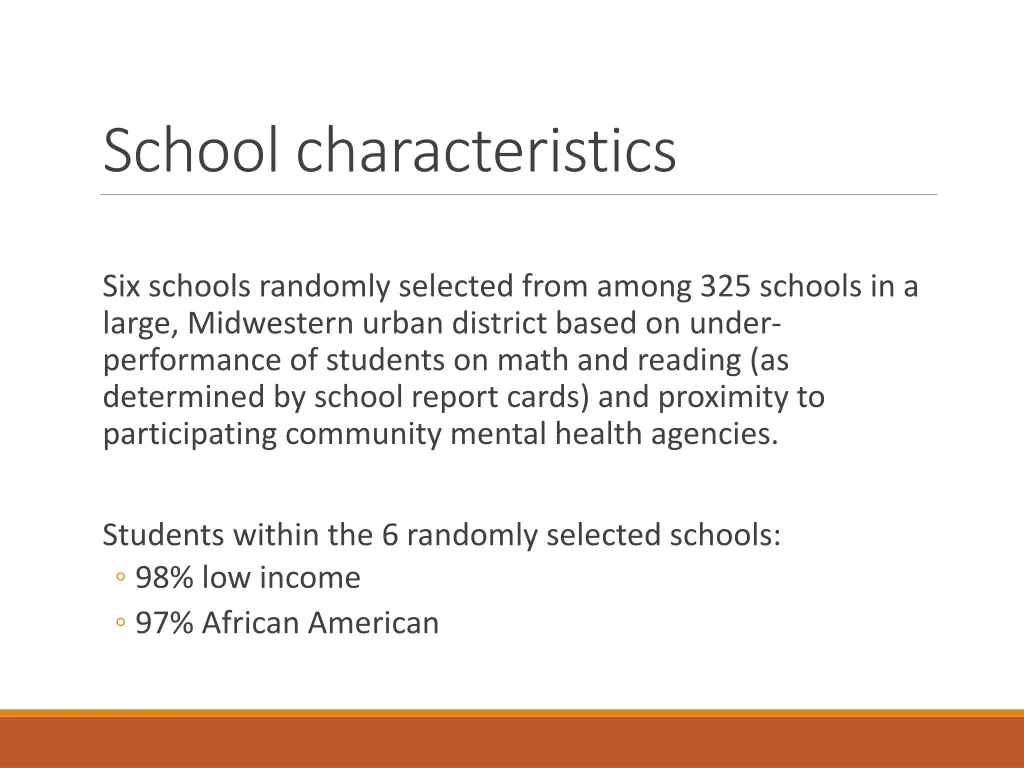 school characteristics