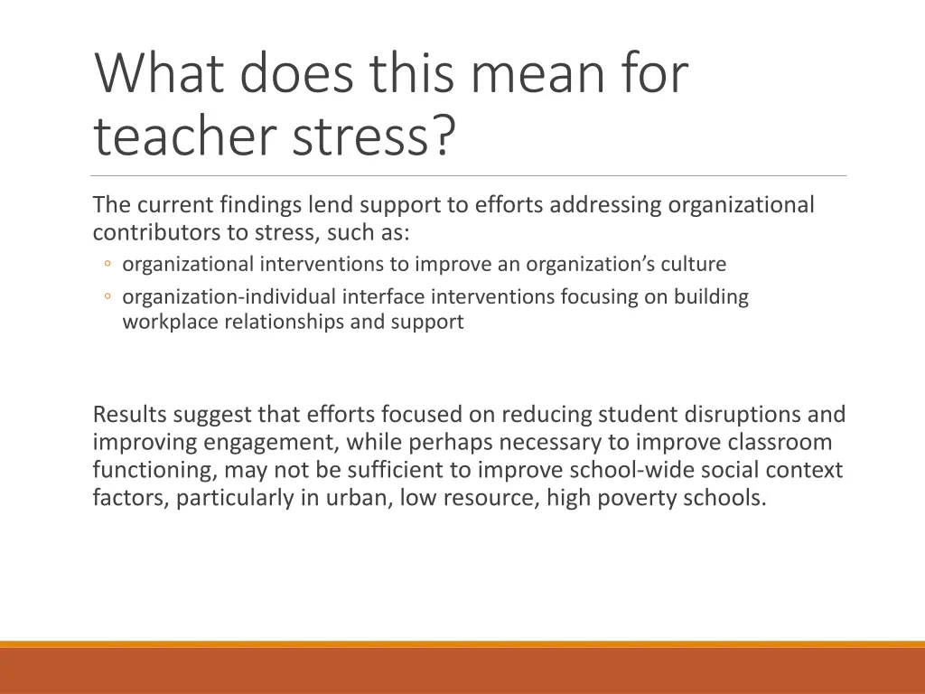 what does this mean for teacher stress
