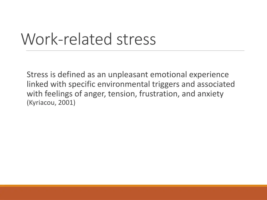 work related stress