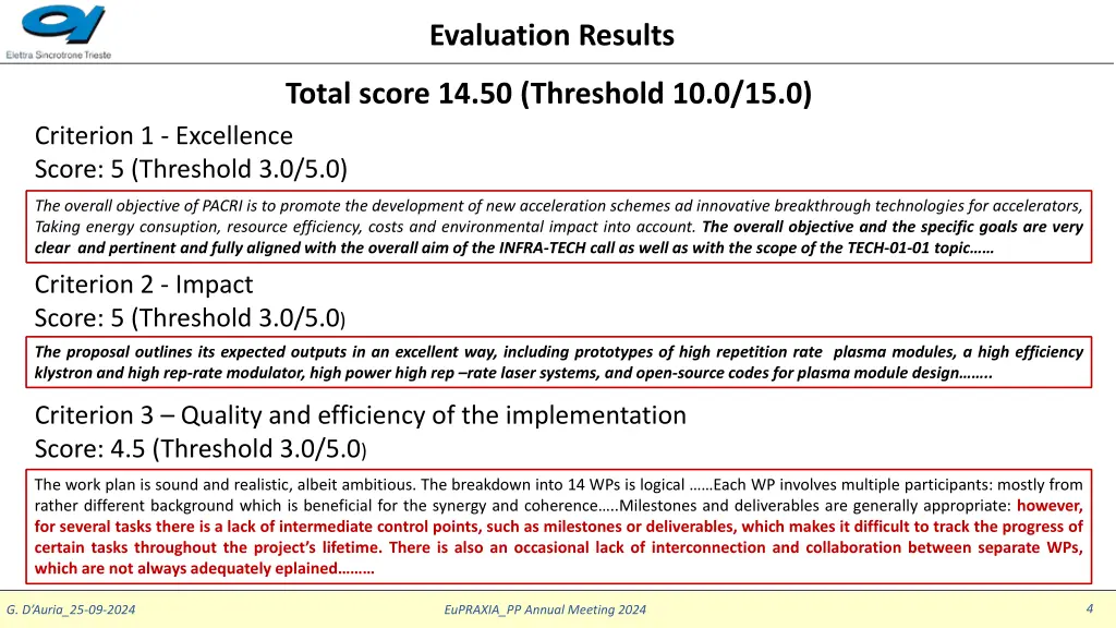 evaluation results