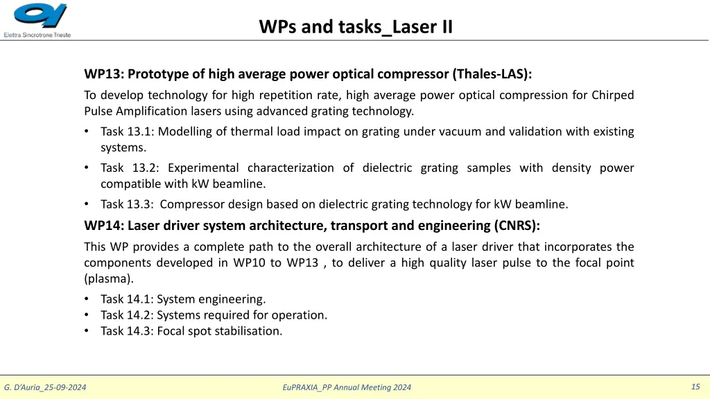 wps and tasks laser ii