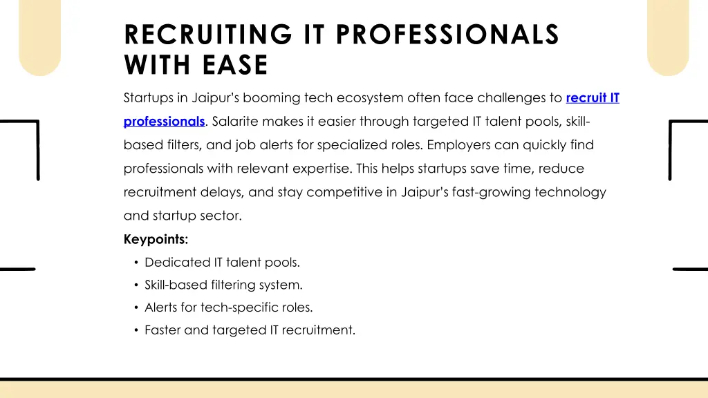 recruiting it professionals with ease startups