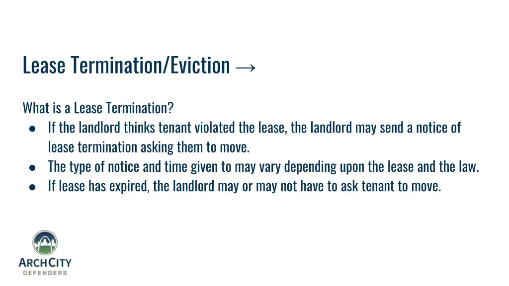 lease termination eviction