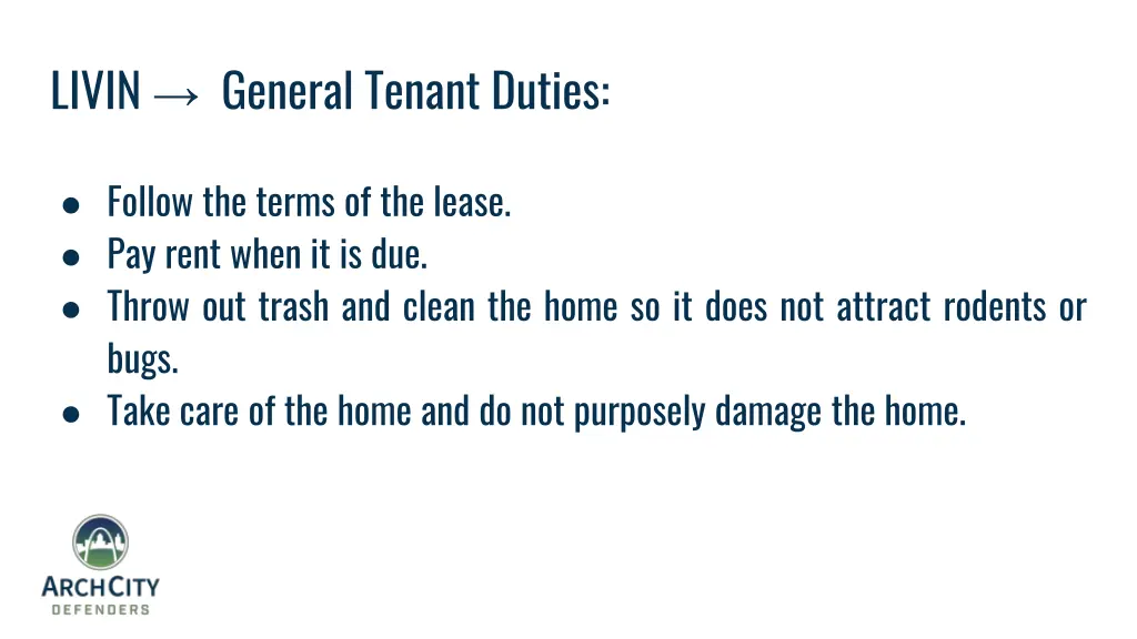 livin general tenant duties