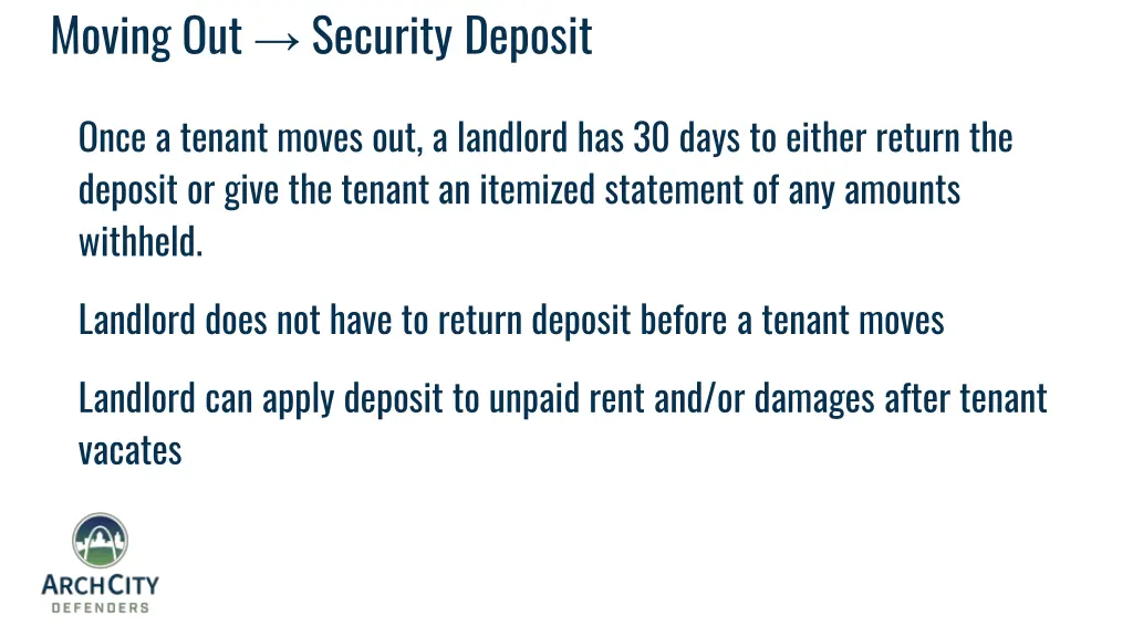moving out security deposit