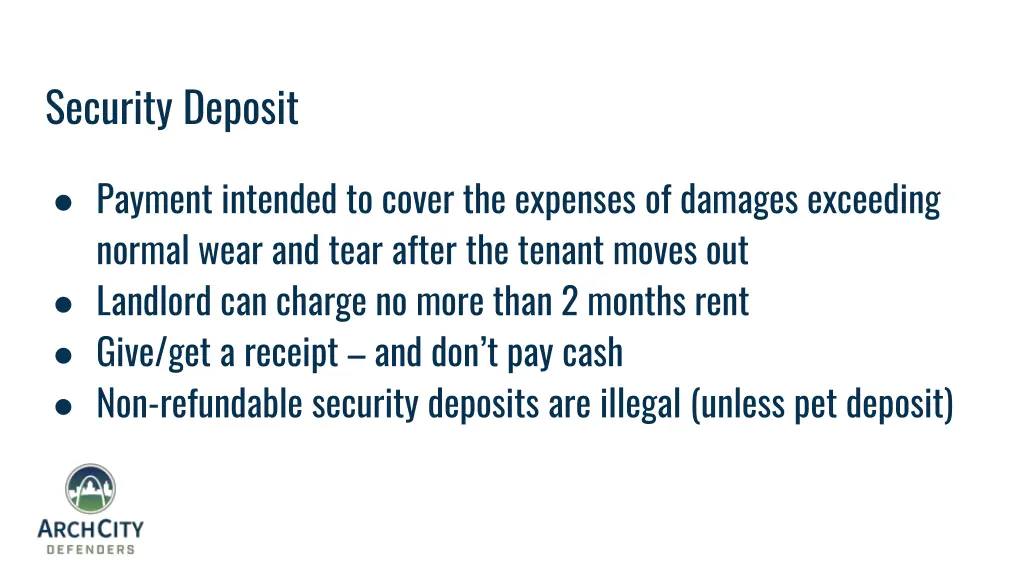 security deposit
