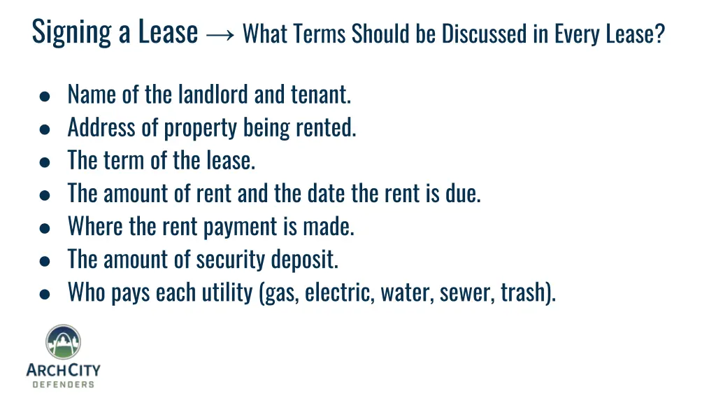 signing a lease what terms should be discussed