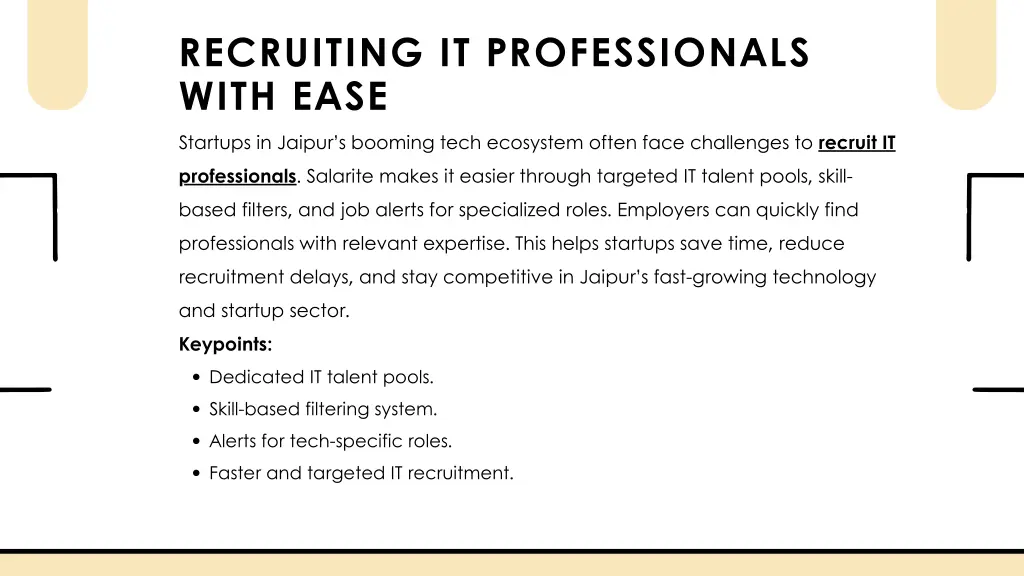 recruiting it professionals with ease startups