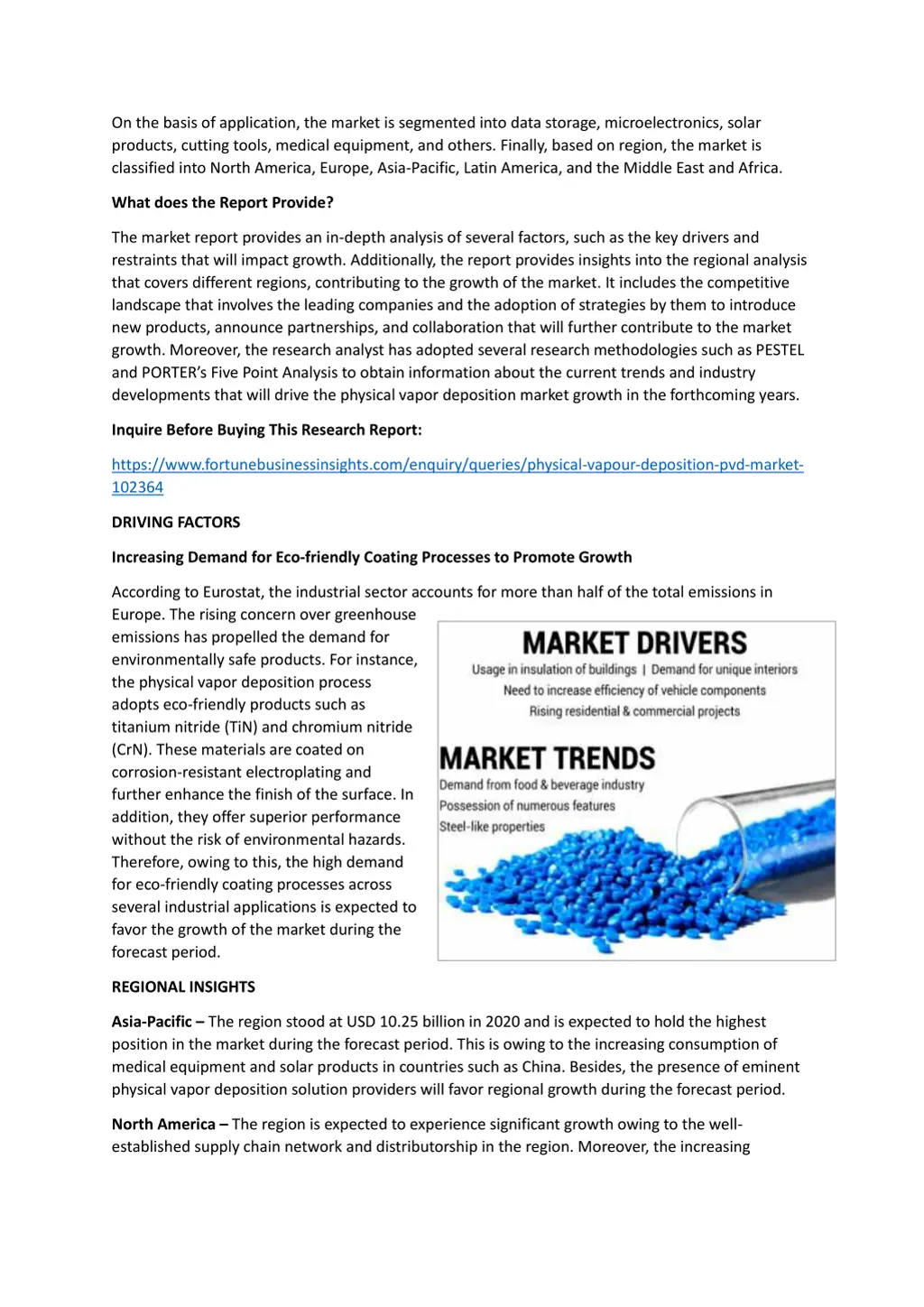 on the basis of application the market