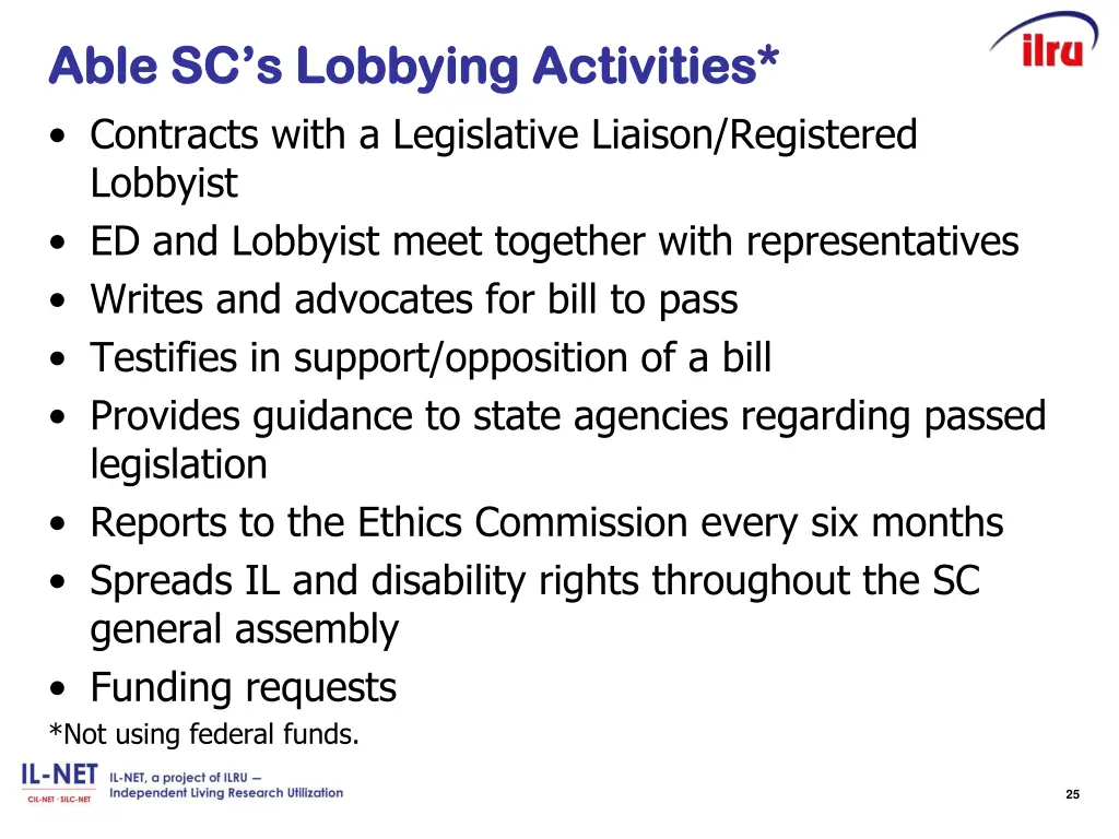 able sc s lobbying able sc s lobbying activities
