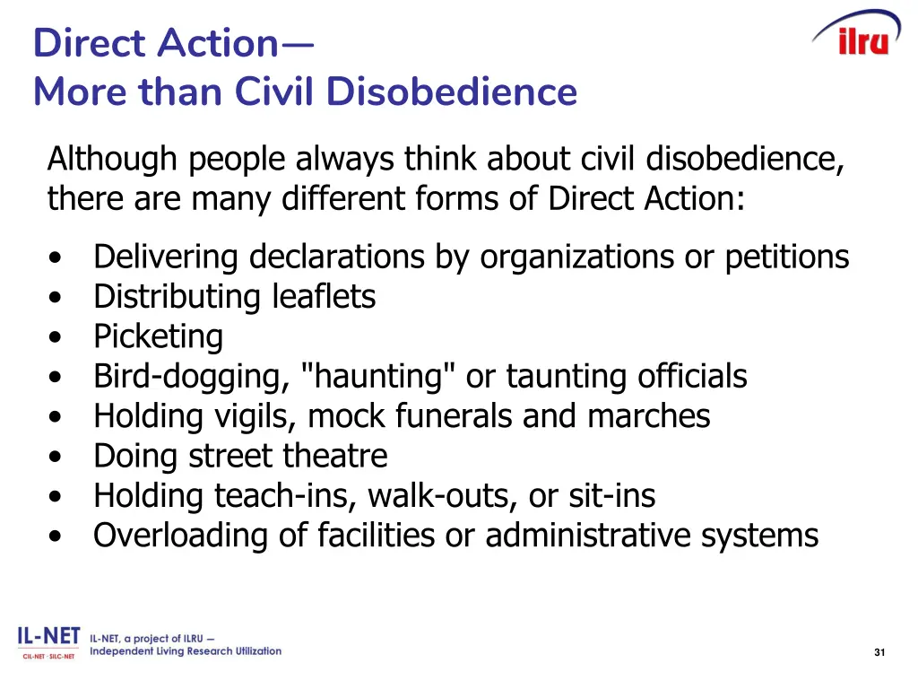 direct action more than civil disobedience