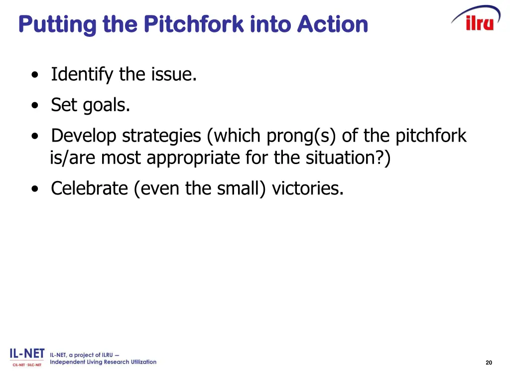 putting the pitchfork into action putting