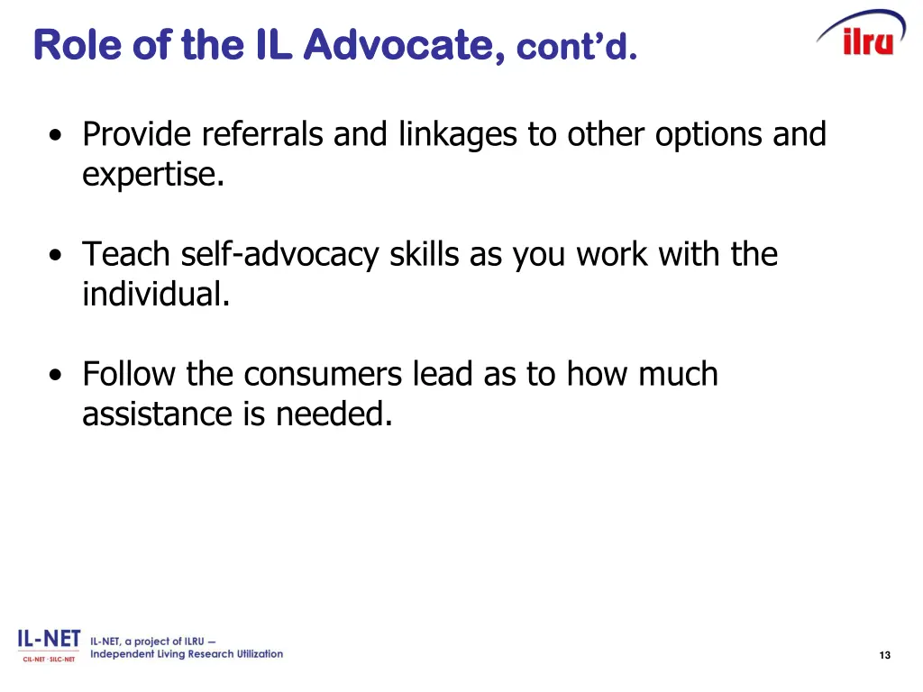role of the il role of the il advocate