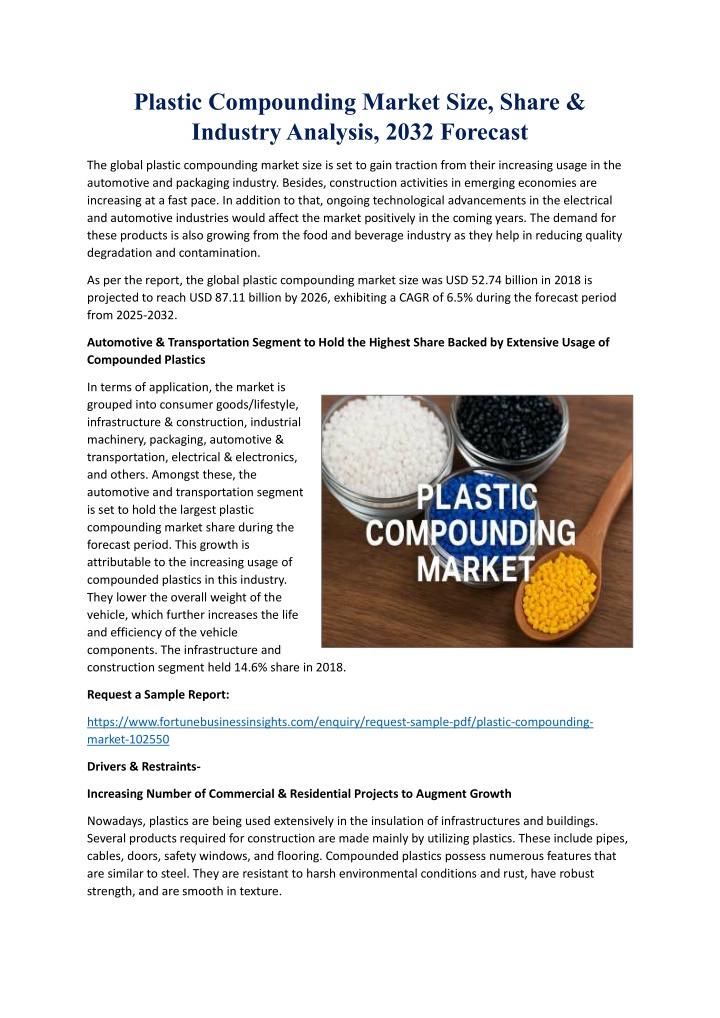 plastic compounding market size share industry