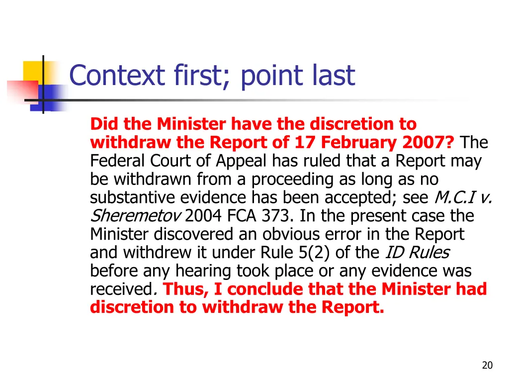 context first point last