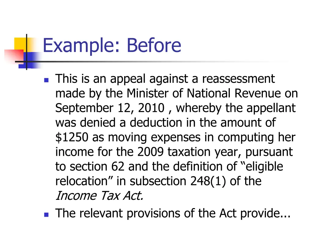 example before