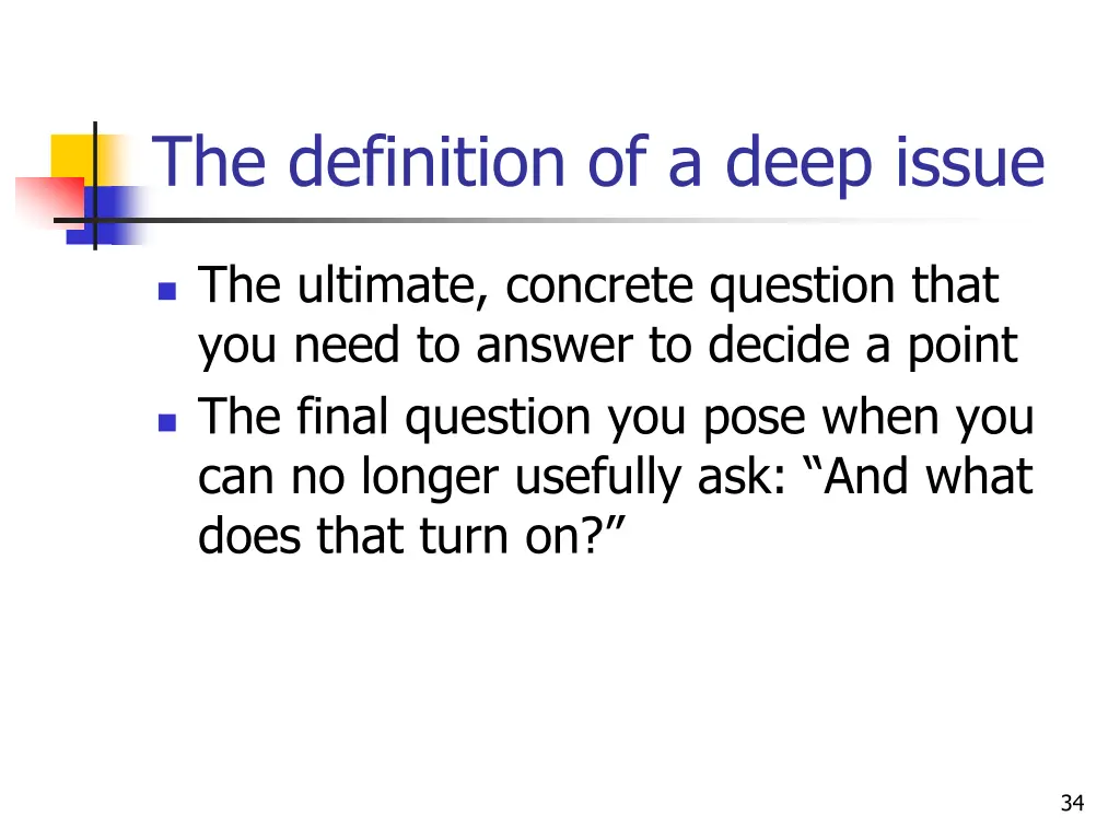 the definition of a deep issue