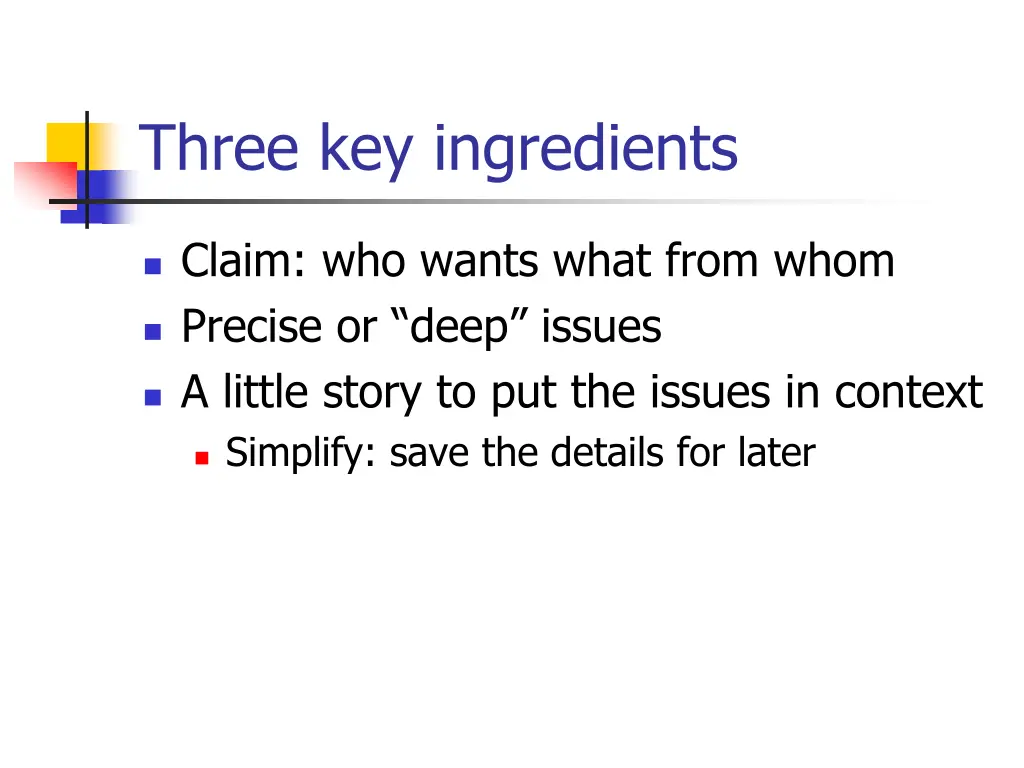 three key ingredients