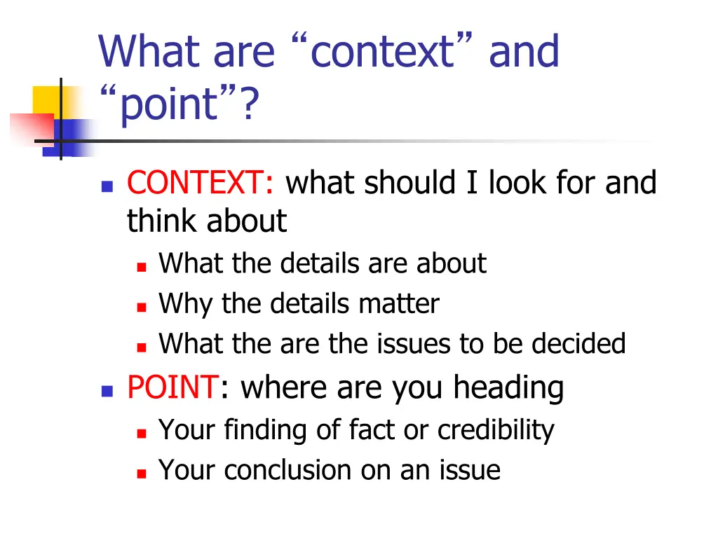 what are context and point