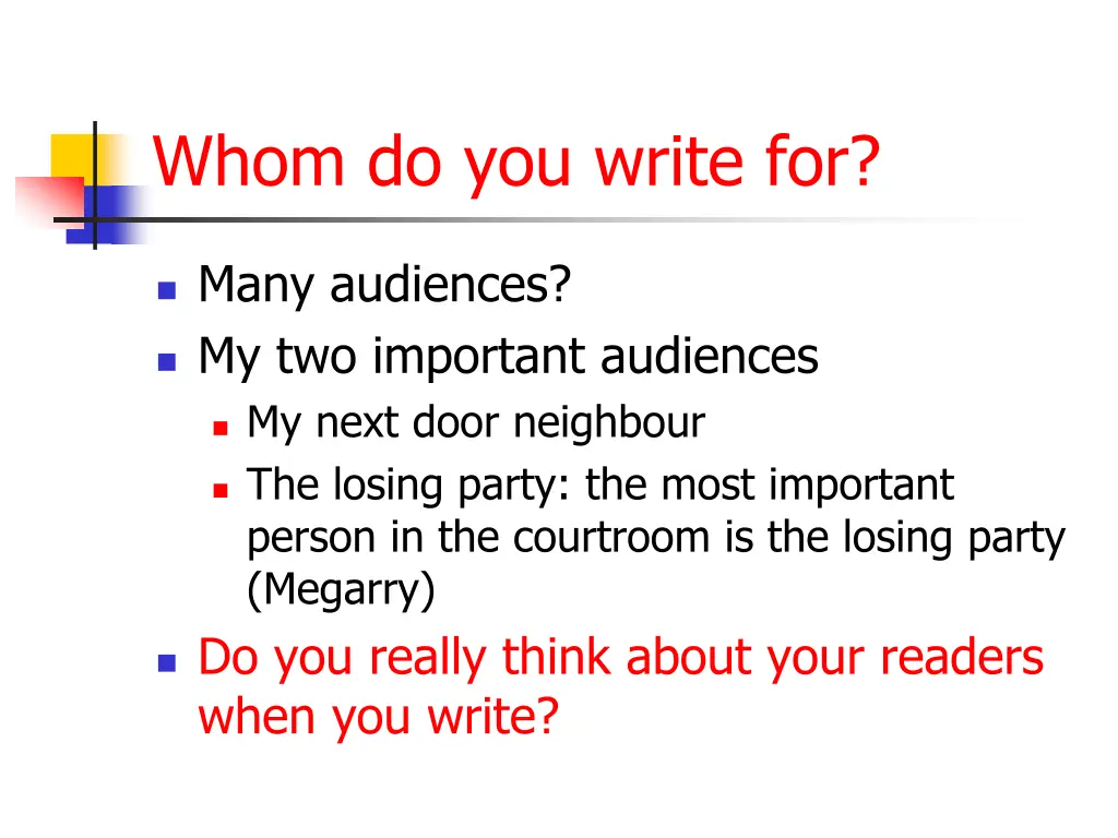 whom do you write for