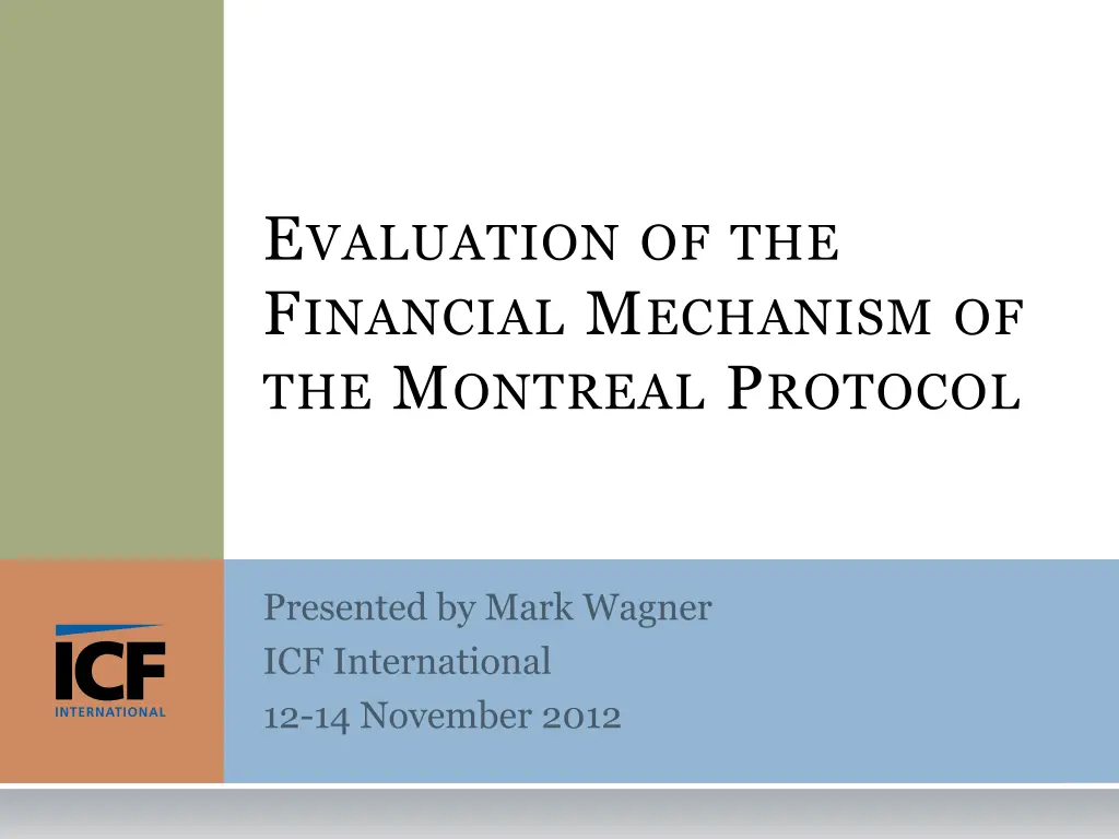 e valuation of the f inancial m echanism